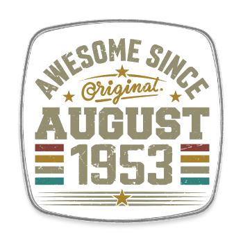 August 1953 Geburtstag August 1953 August 1953 Retro - Viereckiger Kühlschrankmagnet - Weiß - Vorne