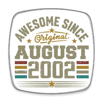 August 2002 Geburtstag August 2002 August 2002 Retro - Viereckiger Kühlschrankmagnet - Weiß - Vorne
