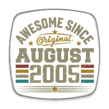 August 2005 Geburtstag August 2005 August 2005 Retro - Viereckiger Kühlschrankmagnet - Weiß - Vorne