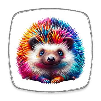 Igel - Viereckiger Kühlschrankmagnet - Weiß - Vorne