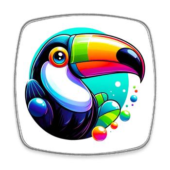 Toucan - Square fridge magnet - white - Front