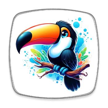 Toucan - Square fridge magnet - white - Front