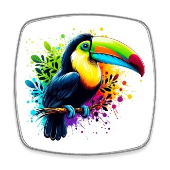 Toucan - Square fridge magnet - white - Front