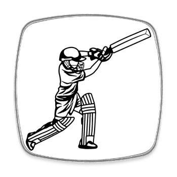 Cricket Junge - Viereckiger Kühlschrankmagnet - Weiß - Vorne