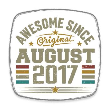 August 2017 Birthday August 2017 August 2017 Retro - Square fridge magnet - white - Front