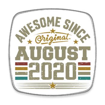 August 2020 Geburtstag August 2020 August 2020 Retro - Viereckiger Kühlschrankmagnet - Weiß - Vorne