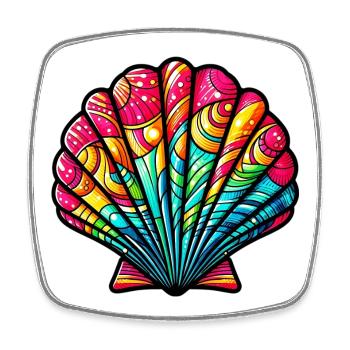 Shell - Square fridge magnet - white - Front