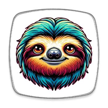 Faultier - Viereckiger Kühlschrankmagnet - Weiß - Vorne