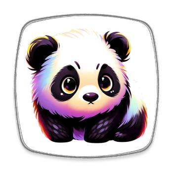 Panda - Viereckiger Kühlschrankmagnet - Weiß - Vorne