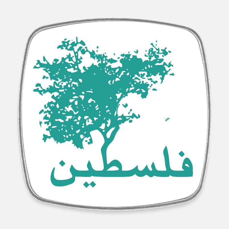 Olivetree Peace Palestine - Viereckiger Kühlschrankmagnet - Weiß