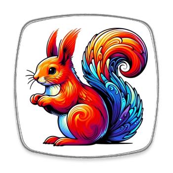 Squirrel - Square fridge magnet - white - Front