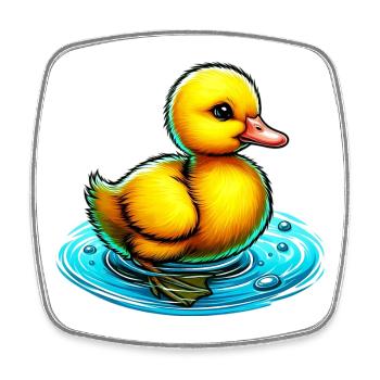 Entenküken Ente Ente Ente Ente - Viereckiger Kühlschrankmagnet - Weiß - Vorne