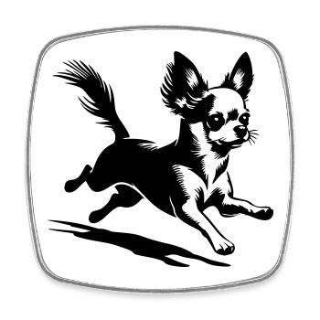 Chihuahua - Viereckiger Kühlschrankmagnet - Weiß - Vorne