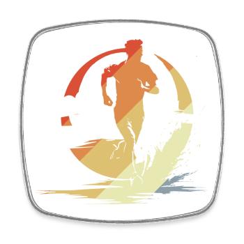 Marathon Runner Sketch Vintage - Square fridge magnet - white - Front