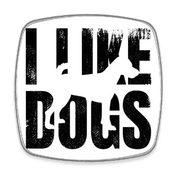 I like dogs - Square fridge magnet - white - Front