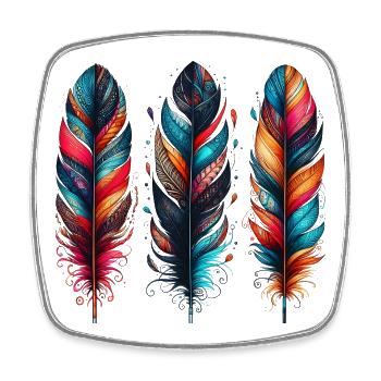 Feathers - Square fridge magnet - white - Front