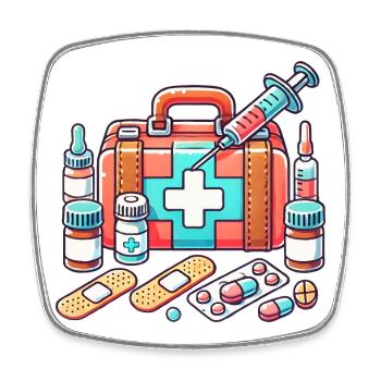 Detailed pharmacy fabric, symbol of safety - Square fridge magnet - white - Front