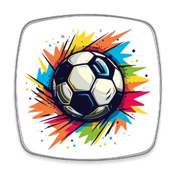 Football Graffiti - Magnet carré - blanc - Devant