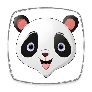 Panda face - Viereckiger Kühlschrankmagnet - Weiß - Vorne