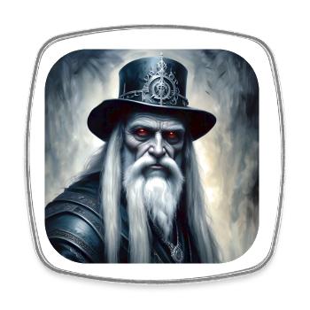 Chaman mystique dans le style steampunk - Magnet carré - blanc - Devant