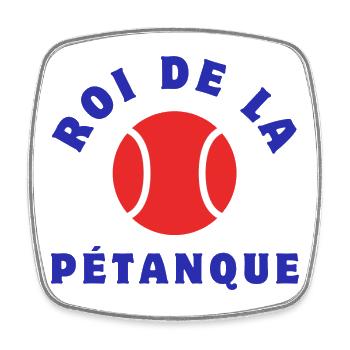 König des Pétanque - Viereckiger Kühlschrankmagnet - Weiß - Vorne
