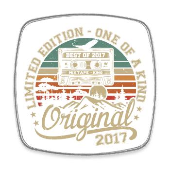Vintage 2017 Birthday Gift 2017 Retro 2017 - Square fridge magnet - white - Front