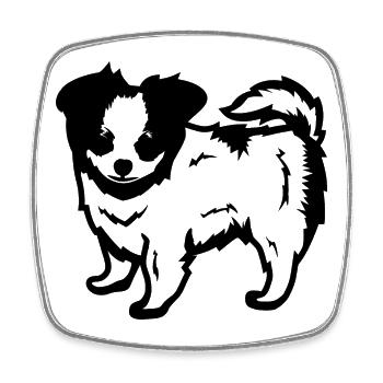 Hund - Viereckiger Kühlschrankmagnet - Weiß - Vorne