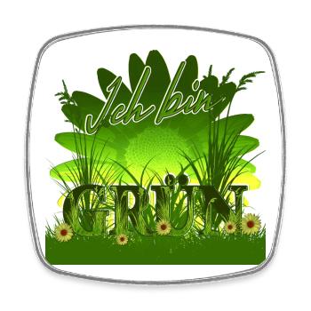I AM GREEN - Margarites Herbe Soleil - Magnet carré - blanc - Devant