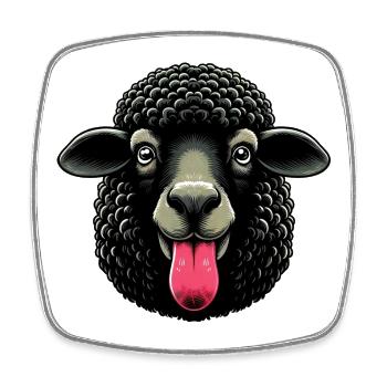 Rebellious family black sheep makes tongue - Square fridge magnet - white - Front