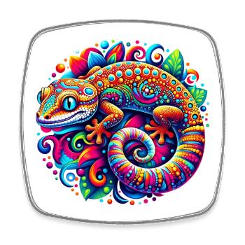 Gecko - Square fridge magnet - white - Front