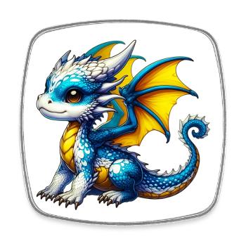 Dragon - Square fridge magnet - white - Front