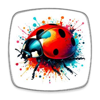 Coccinelle - Magnet carré - blanc - Devant