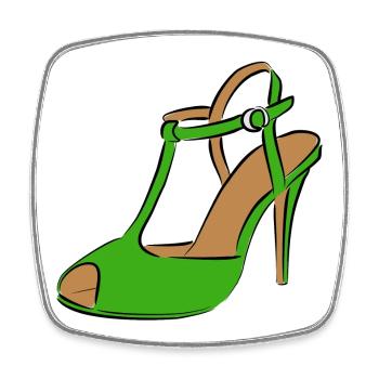 Schuh Damenschuh - Viereckiger Kühlschrankmagnet - Weiß - Vorne