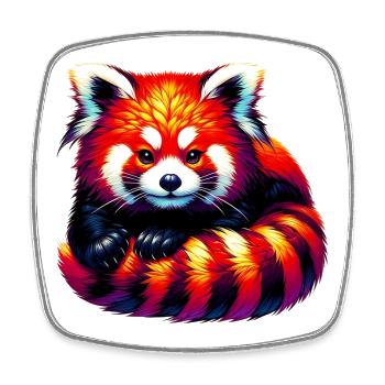 Kleiner Panda - Viereckiger Kühlschrankmagnet - Weiß - Vorne