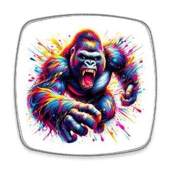Gorilla - Square fridge magnet - white - Front