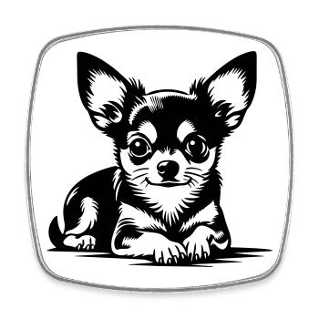 Chihuahua - Viereckiger Kühlschrankmagnet - Weiß - Vorne