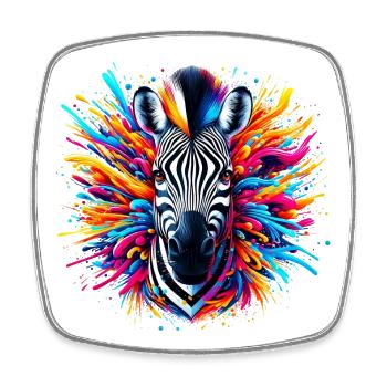 Zebra - Viereckiger Kühlschrankmagnet - Weiß - Vorne