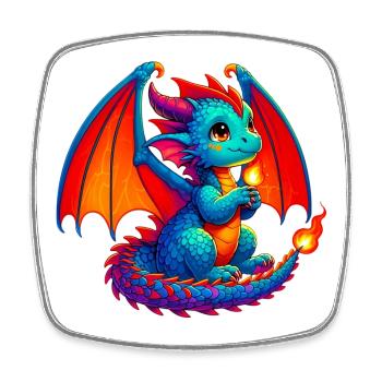 Dragon - Square fridge magnet - white - Front