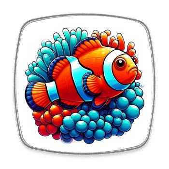 Clownfische - Viereckiger Kühlschrankmagnet - Weiß - Vorne