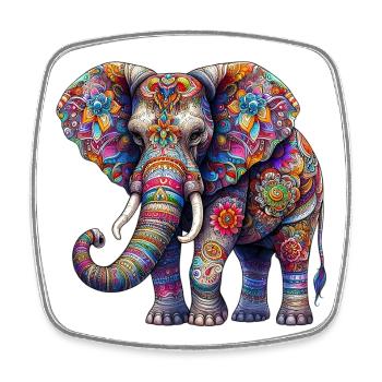 Elefant - Viereckiger Kühlschrankmagnet - Weiß - Vorne
