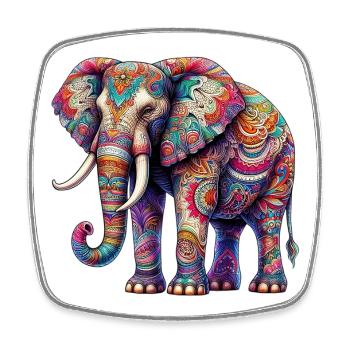 Elephant - Square fridge magnet - white - Front