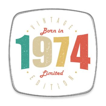 1974 Vintage Anniversaire Rétro Cadeau 1974 - Magnet carré - blanc - Devant