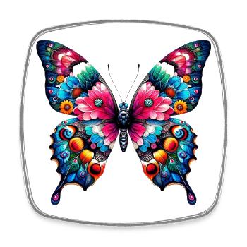 Schmetterling - Viereckiger Kühlschrankmagnet - Weiß - Vorne