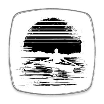 Rowing Graphics - Square fridge magnet - white - Front