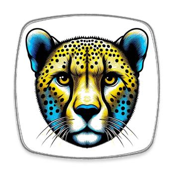 Cheetah - Square fridge magnet - white - Front
