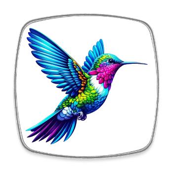 Kolibri - Viereckiger Kühlschrankmagnet - Weiß - Vorne