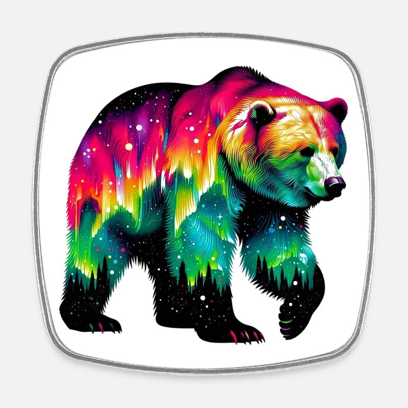 Bear - Square fridge magnet - white