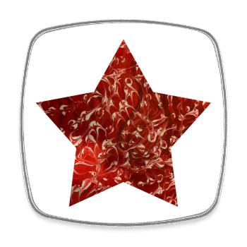Star - hand-painted by Martina Eßer - Square fridge magnet - white - Front