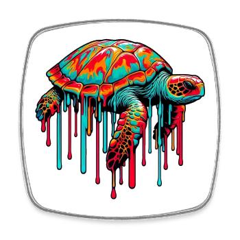 Turtle - Square fridge magnet - white - Front