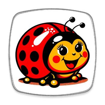 Ladybird - Square fridge magnet - white - Front